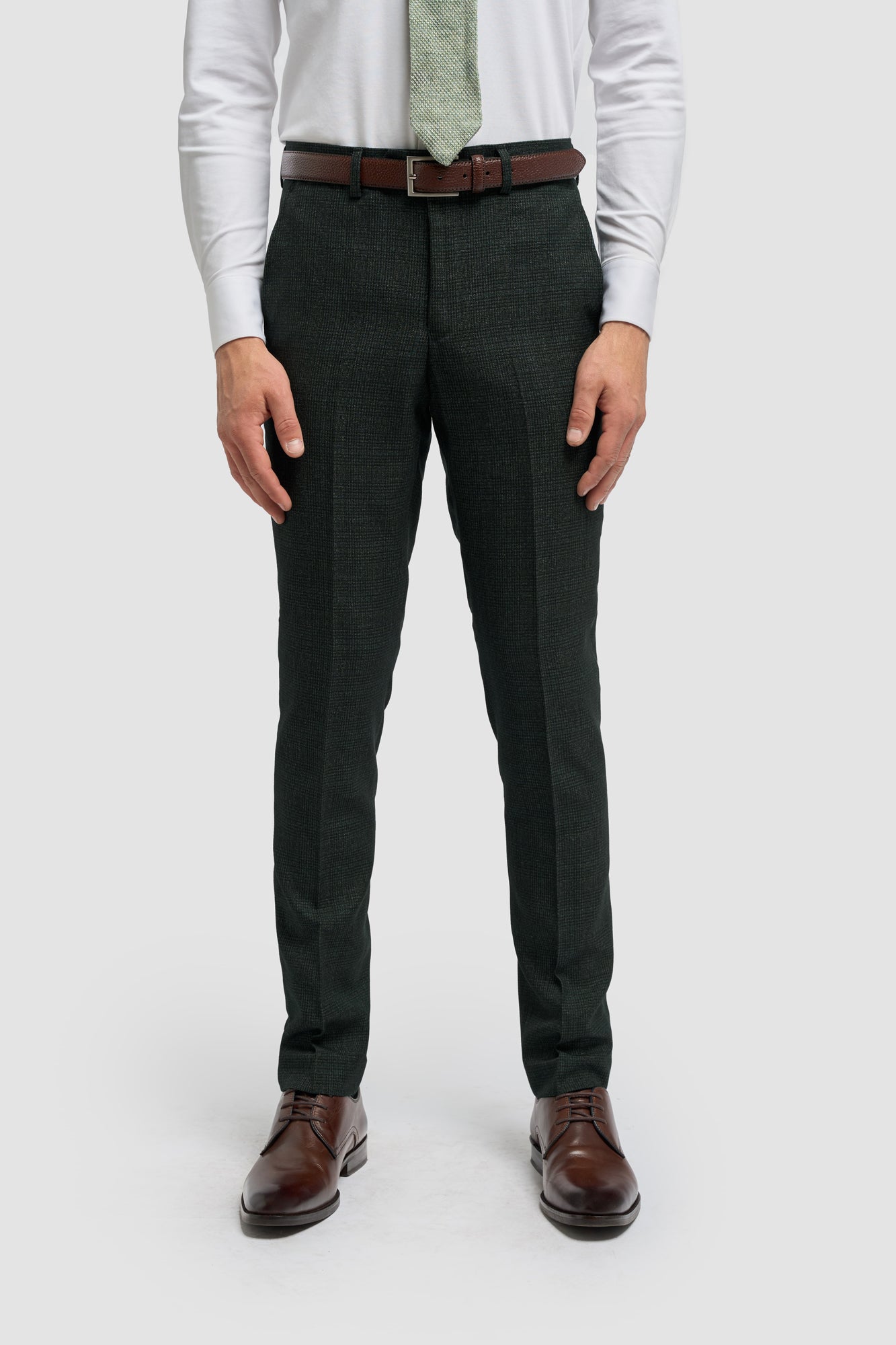 Caridi - Men's Olive Green Tweed Trousers