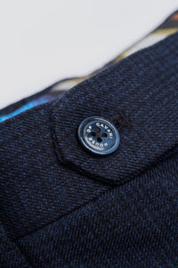 Caridi - Men's Tweed Navy Blue Trousers