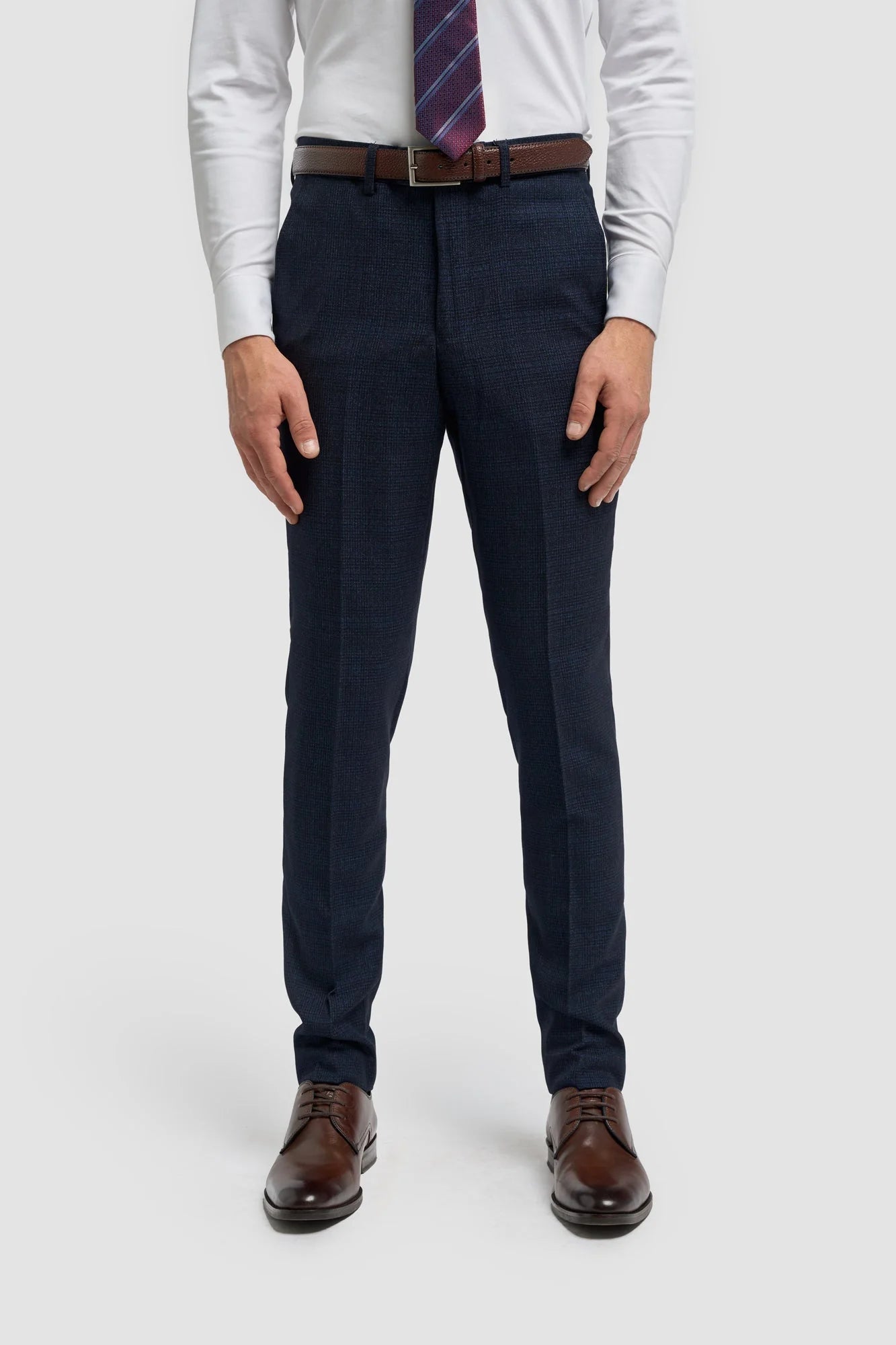 Caridi - Men's Tweed Navy Blue Trousers