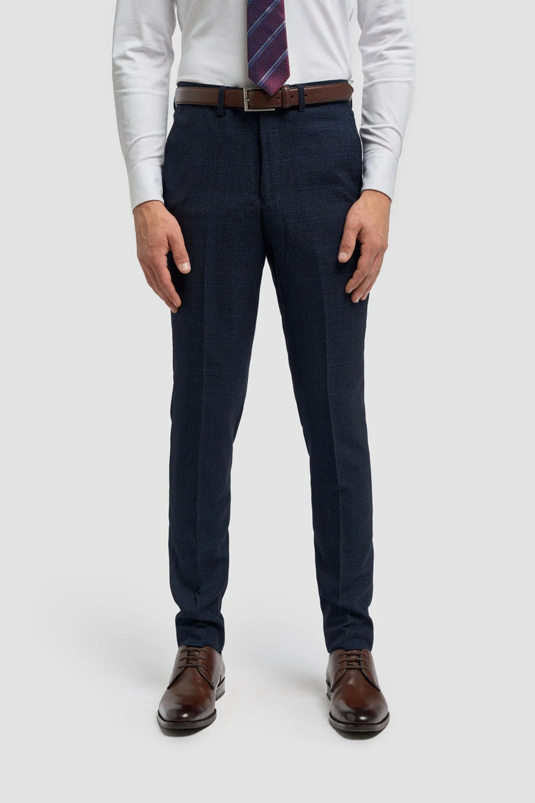 Caridi - Men's Tweed Navy Blue Trousers