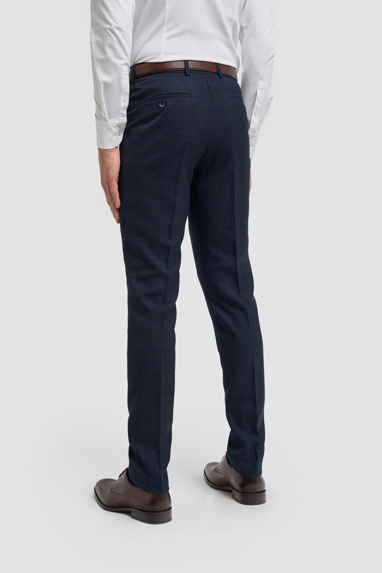 Caridi - Men's Tweed Navy Blue Trousers