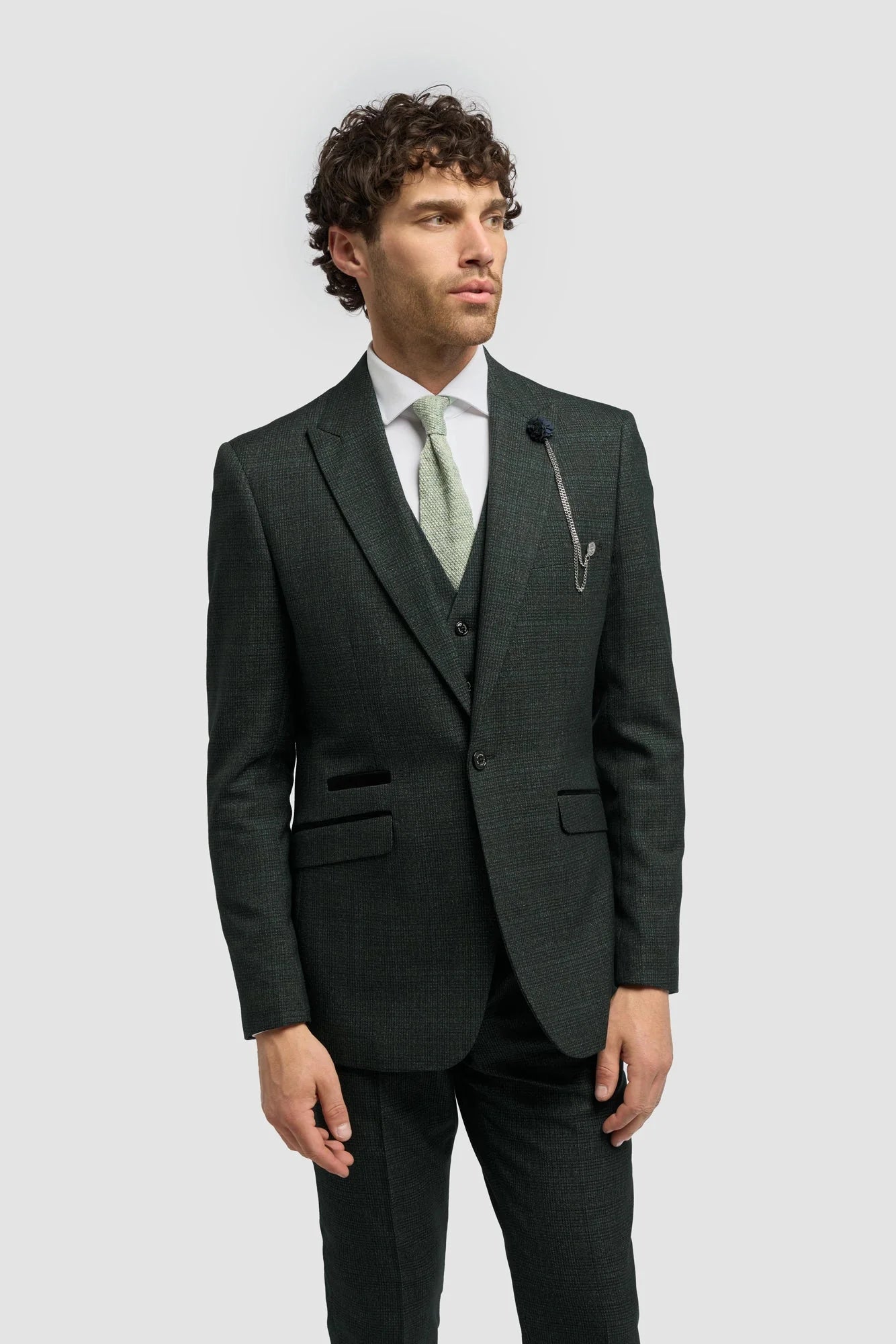 Caridi - Men's Olive Green Tweed Blazer