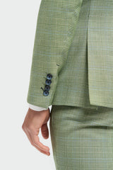 Caridi - Men's Sage Green Checked Tailored Fit Blazer