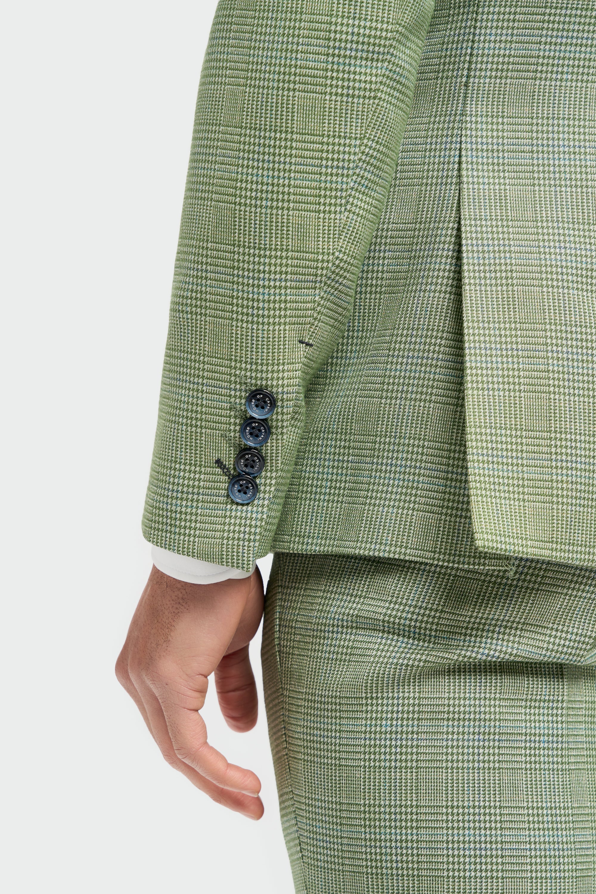 Caridi - Men's Sage Green Checked Tailored Fit Blazer