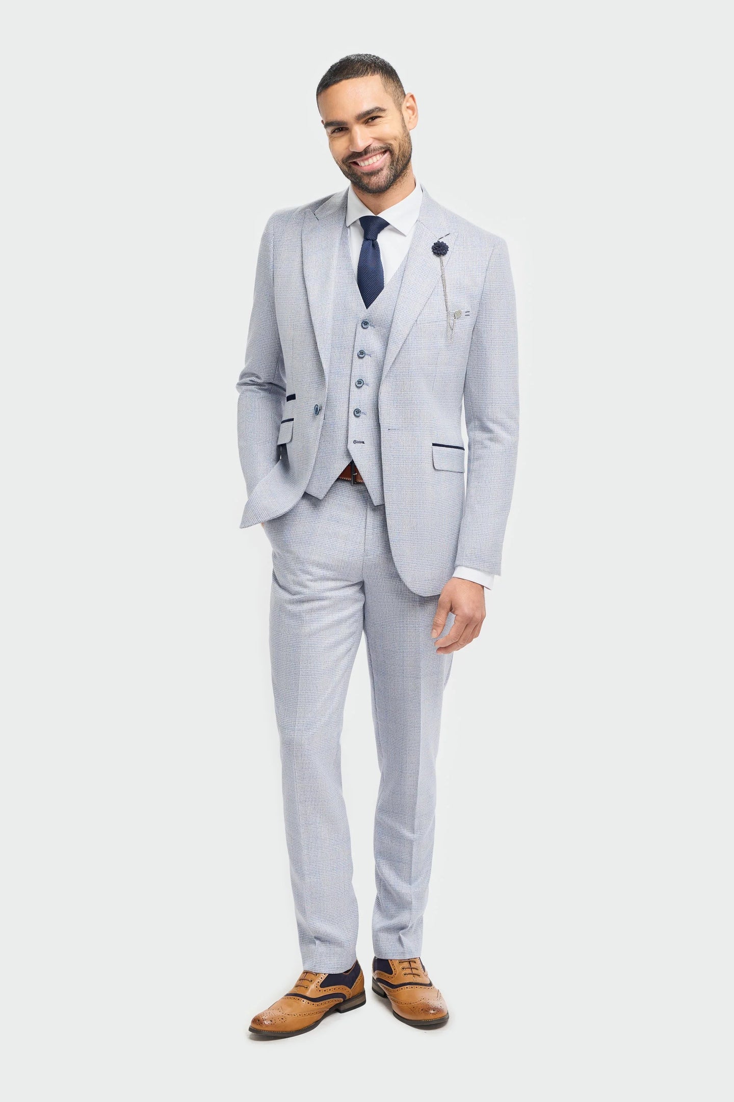 Caridi - Men's Light Blue Wedding Blazer