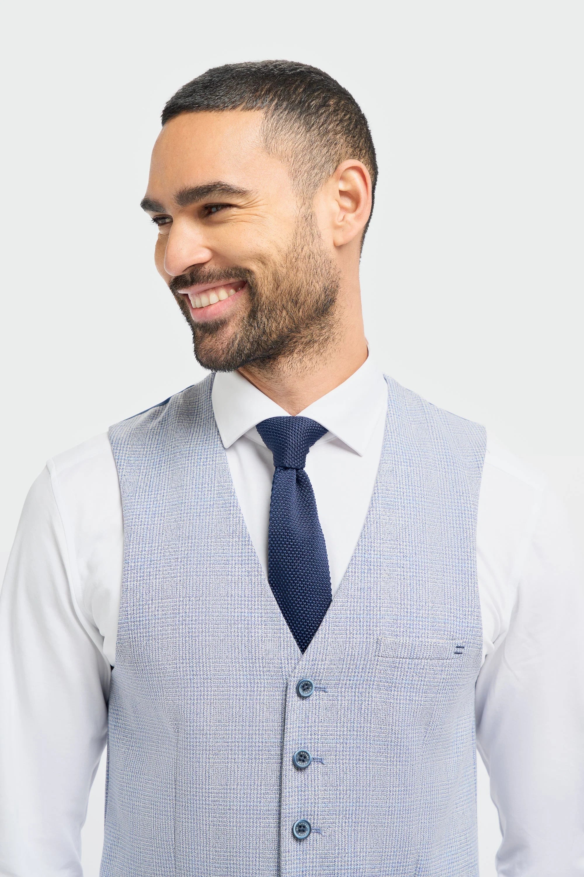Caridi - Men's Wedding Light Blue Waistcoat