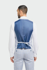 Caridi - Men's Wedding Light Blue Waistcoat