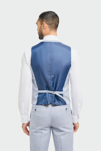 Caridi - Men's Wedding Light Blue Waistcoat
