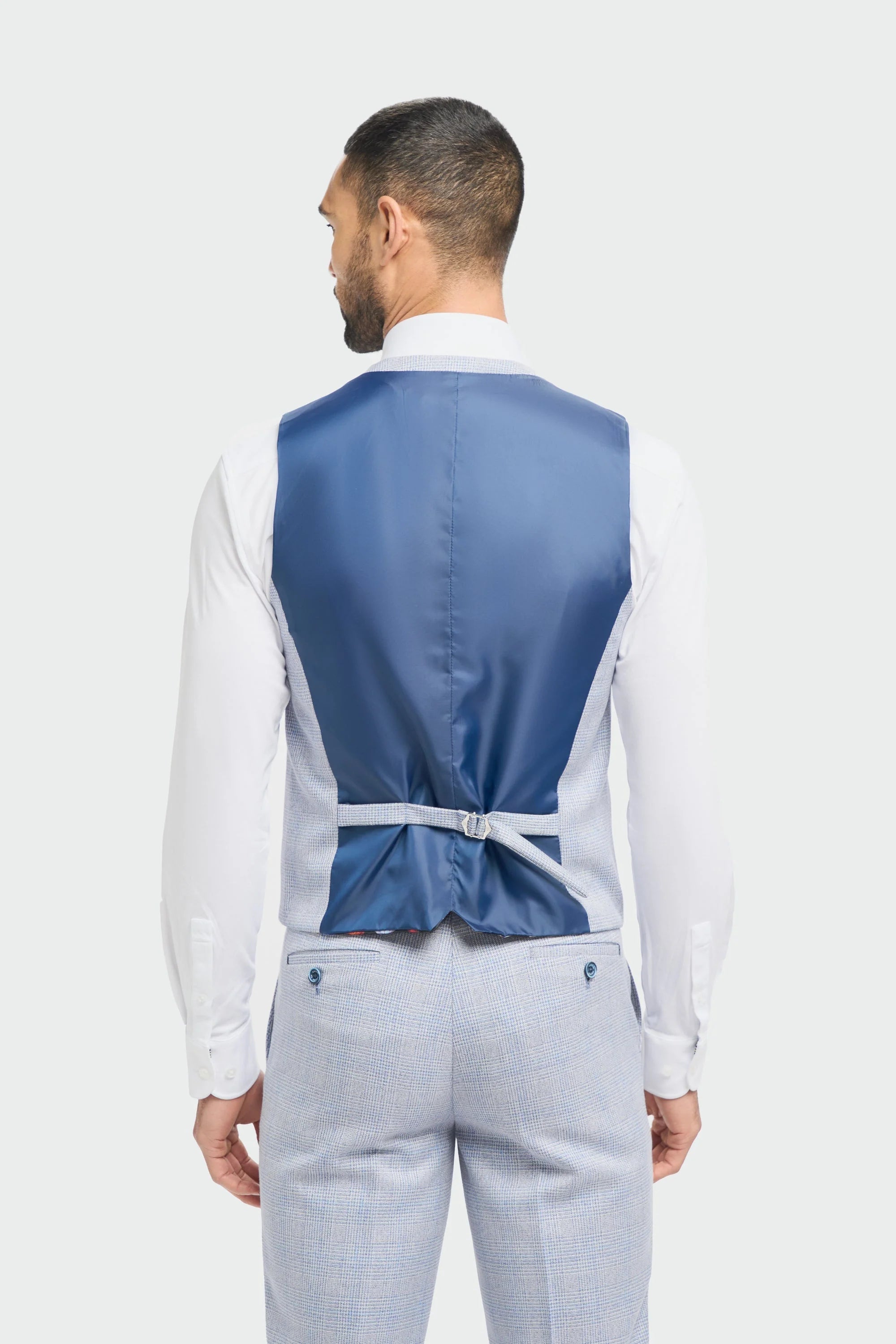 Caridi - Men's Wedding Light Blue Waistcoat