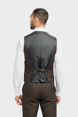 Caridi - Men's Tweed Brown Waistcoat