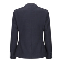 Caridi - Women's Tweed Navy Check Blazer Wool Jacket 1920s