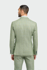 Caridi - Men's Sage Green 3 Piece Checked Suit