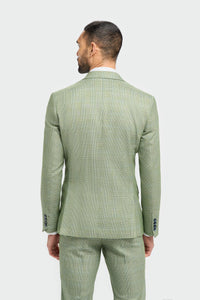Caridi - Men's Sage Green 3 Piece Checked Suit