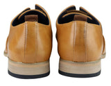 Mens Slip On Real Leather Shoes Smart Formal Navy Tan Brown Wedding Office Party