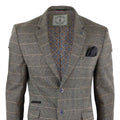 Mens Herringbone Check Vintage Blazer - Cavani Albert-Tan