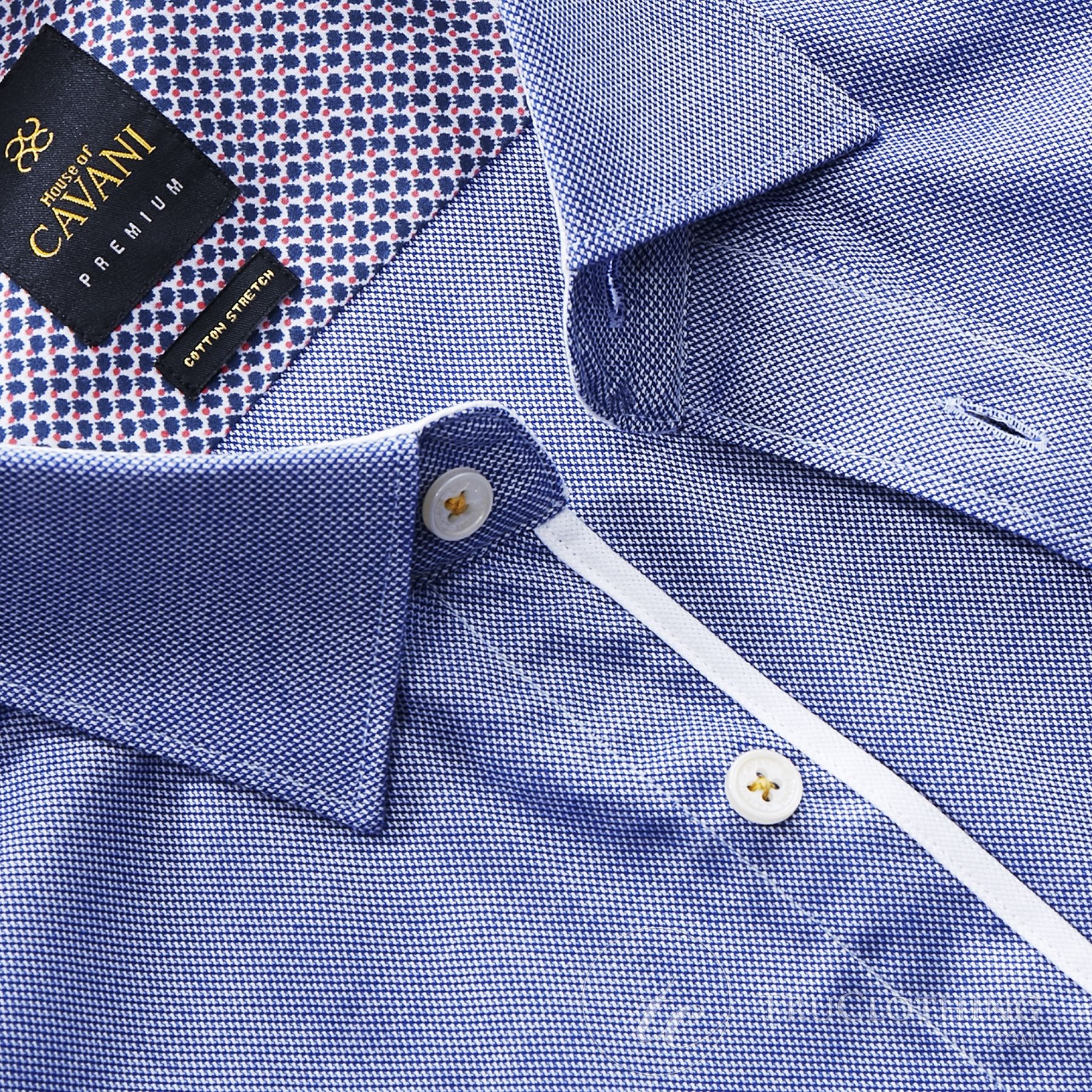 cavani dress shirts HOUSE OF CAVANI Dress Shirt 15,5 31 Mens Blue White Pattern