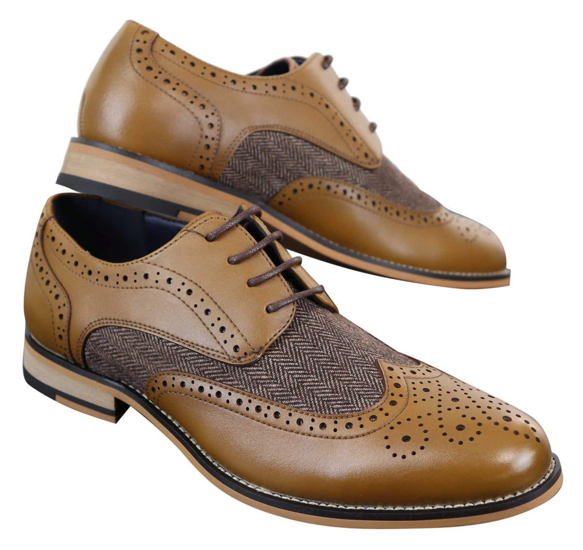 Cavani Horatio - Men's Tweed & Leather Oxford Shoes