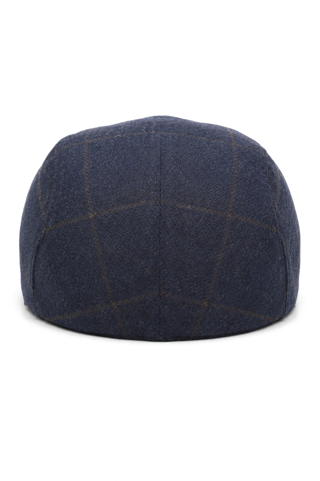 Cavani Kempson Flat Cap - Mens Tweed Wool Check Grandad Hat Vintage - Olive Green/Navy Blue