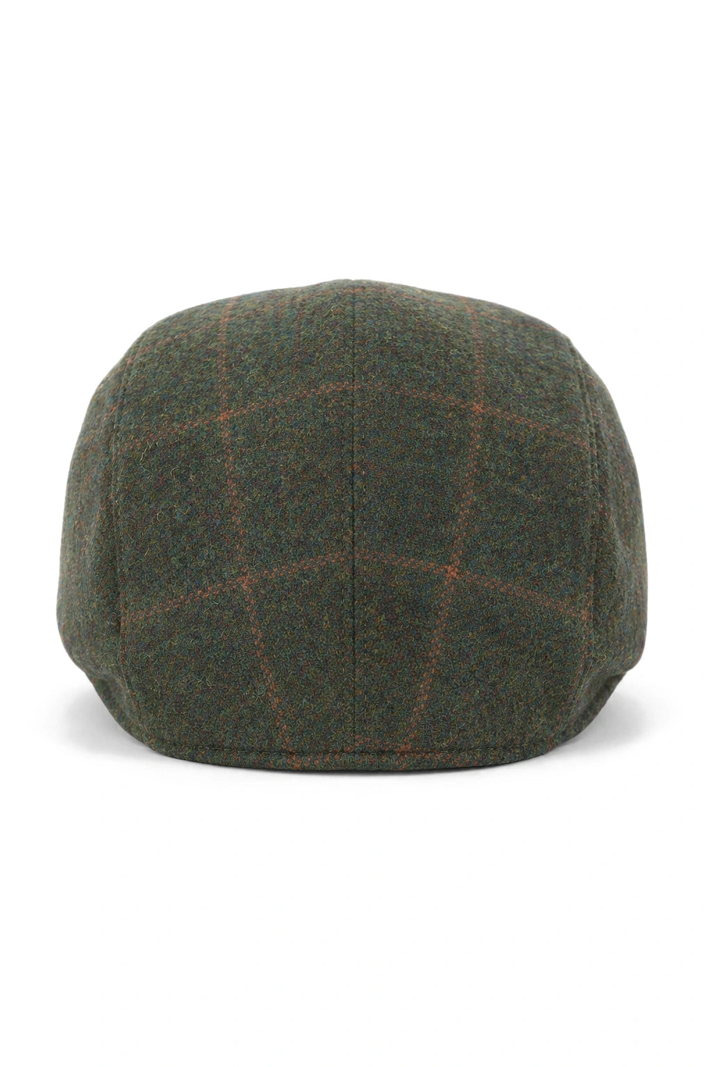 Cavani Kempson Flat Cap - Mens Tweed Wool Check Grandad Hat Vintage - Olive Green/Navy Blue