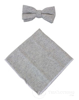 Cavani Martez Bow Tie - Mens Herringbone Tweed Check Bow Tie Hanky Retro Vintage Classic Peaky Blinders