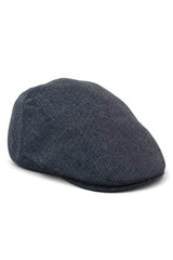 Cavani Martez Hat - Mens Grandad Hat Navy Blue Flat Cap Herringbone Vintage Retro Del Boy Classic Gatsby Shelby Newsboy