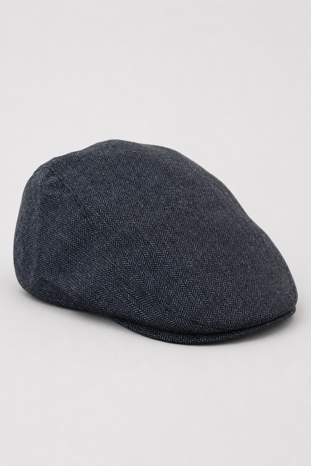 Cavani Martez Hat - Mens Grandad Hat Navy Blue Flat Cap Herringbone Vintage Retro Del Boy Classic Gatsby Shelby Newsboy