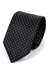 Cavani Satin Tie - Mens Matching Satin Silk Tie Hanky Hankerchief & Tie Clip Polka Dot Wedding Prom Office