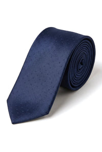 Cavani Satin Tie - Mens Matching Satin Silk Tie Hanky Hankerchief & Tie Clip Polka Dot Wedding Prom Office