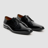 Chester - Men's Black High-Shine Polished Derby Shoes