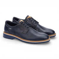 Claret - Men's Blue Leather Lace-Up Derby Shoes