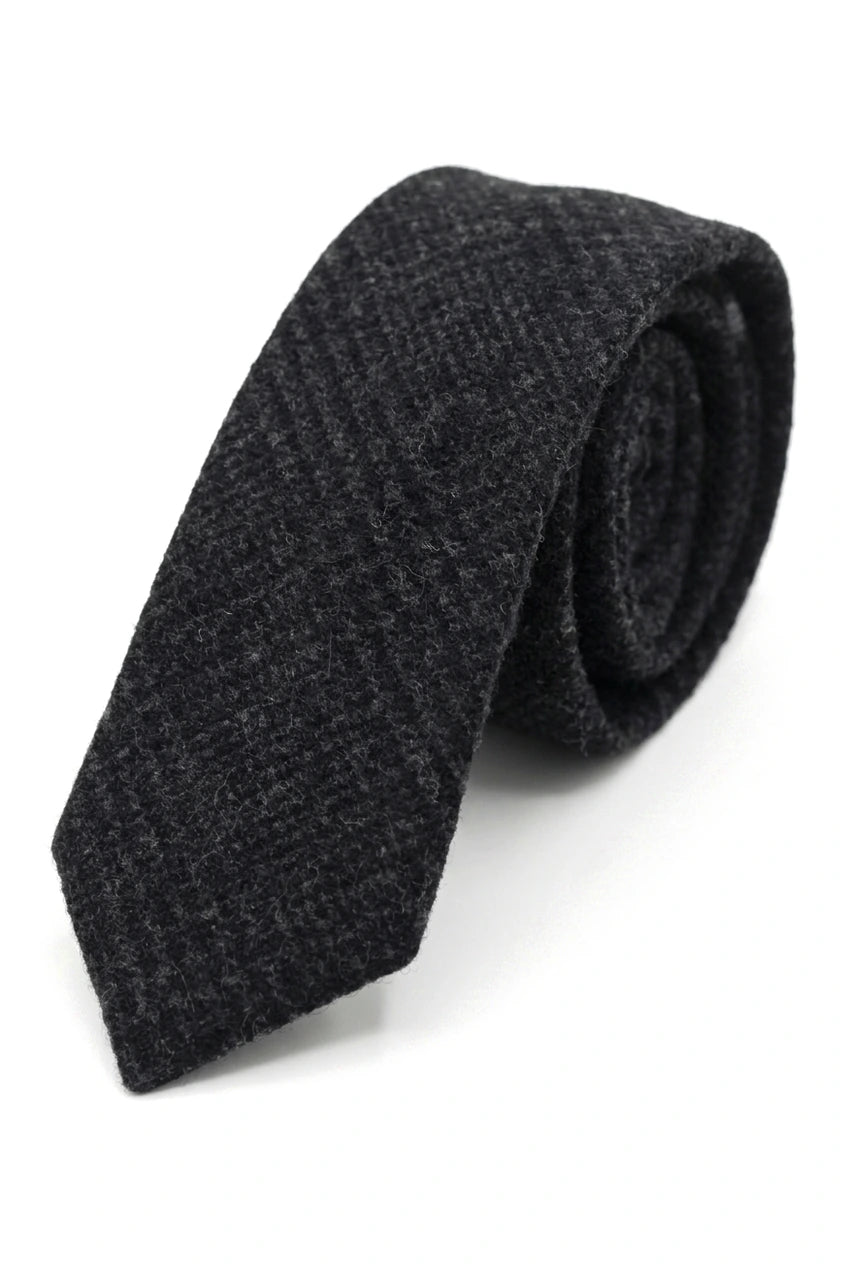 Compare Color Mens Tweed Herringbone Tie Pocket Square Check Classic Black Color