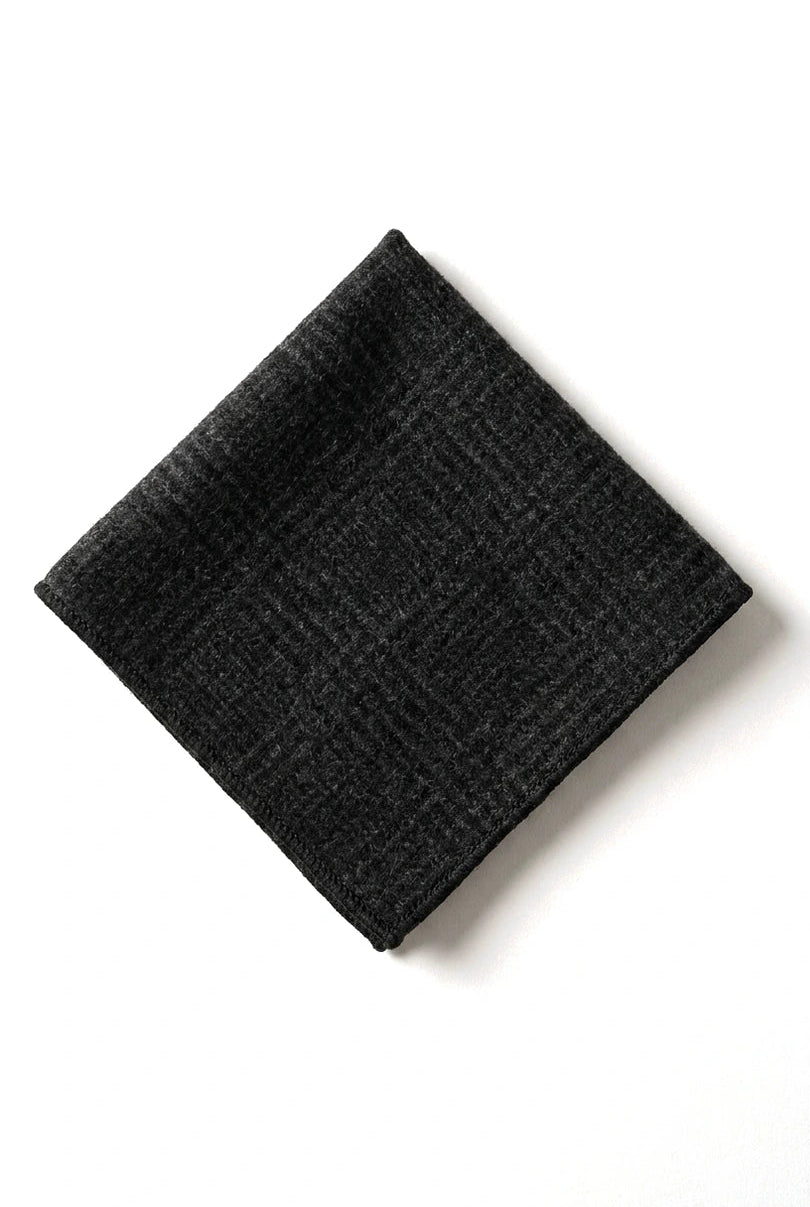 Compare Color Mens Tweed Herringbone Tie Pocket Square Check Classic Black Color