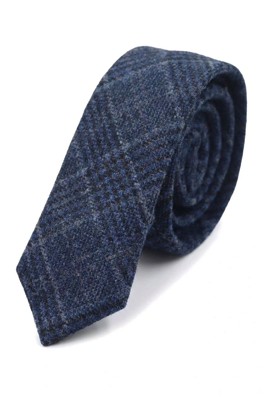 Compare Color Mens Tweed Herringbone Tie Pocket Square Check Classic Blue