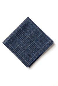 Compare Color Mens Tweed Herringbone Tie Pocket Square Check Classic Blue