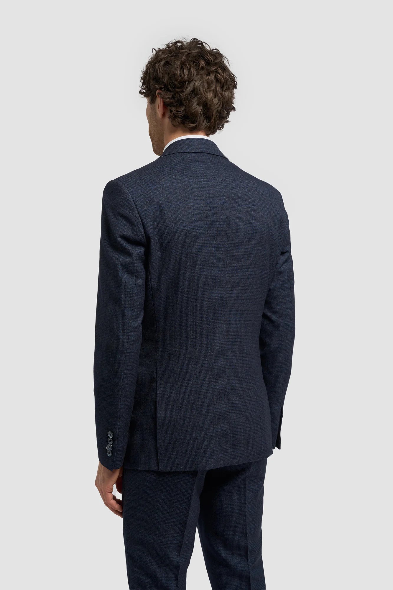 Cavani Connall - Men's Navy-Blue Check Vintage Suit