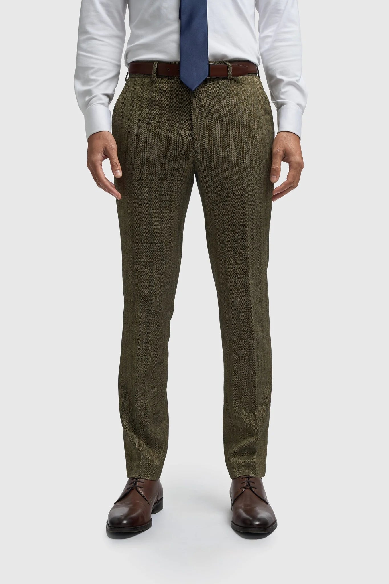 Men's Olive Green 3 Piece Herringbone Tweed Suit - Buy Online at Happy Gentleman Men's Olive Green 3 Piece Herringbone Tweed Suit - Buy Online at Happy Gentleman