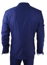 Mens 3 Piece Royal Blue Suit Slim Fit Classic Grooms Marc Darcy Danny Classic Wedding