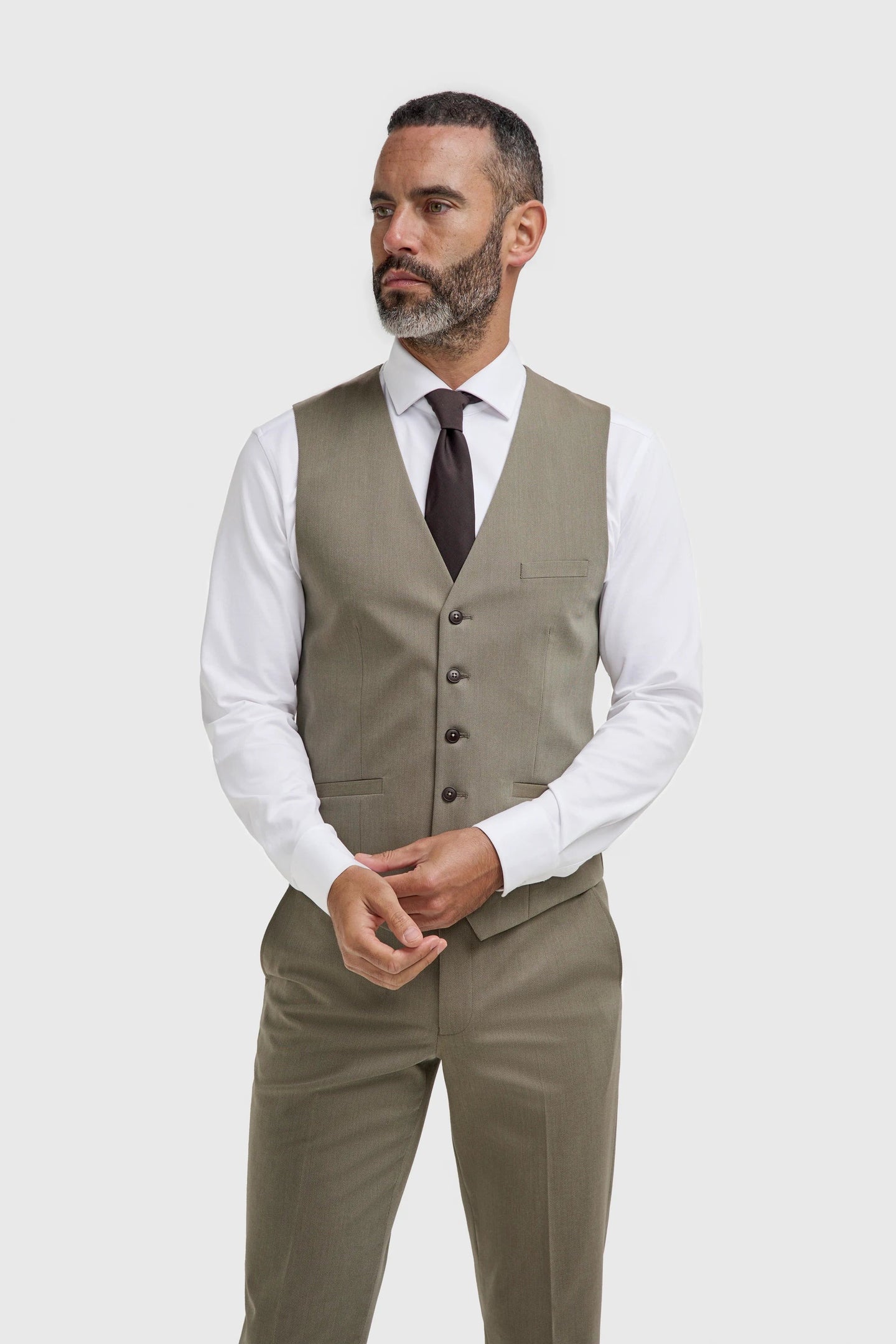 Donatella - Men's Sage Green Tailored Fit Waistcoat