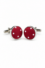 Dotted Wine Neck Tie Gift Set Pocket Square Cuff Links Tie Pin Polka Dot Satin