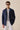 Men’s Navy Cotton Blend Safari Jacket & White Trousers Set Smart Casual Outfit