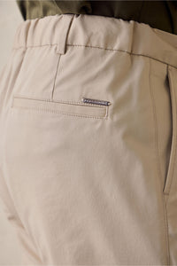 Beige Pleated Smart Casual Trousers for Men Tailored Classic Fit