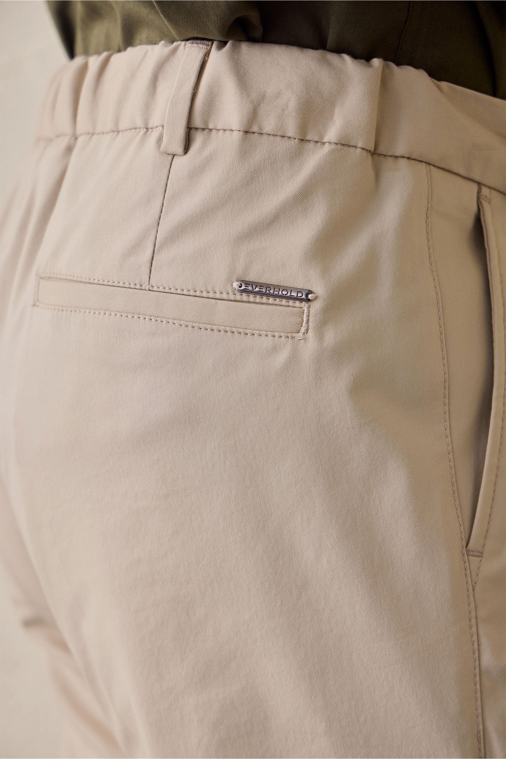 Beige Pleated Smart Casual Trousers for Men Tailored Classic Fit