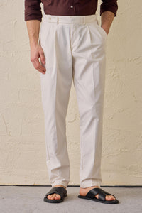 Men’s White Smart Casual 2 Piece Suit Safari Style Stand Collar Stretch Set