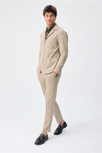 Men’s Beige Soft Jersey Blazer Smart Casual Jacket