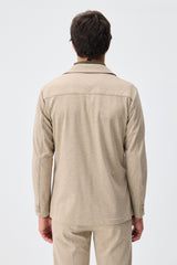 Men’s Beige Soft Jersey Blazer Smart Casual Jacket