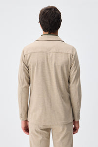 Men’s Beige Soft Jersey Blazer Smart Casual Jacket