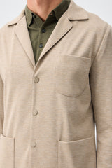 Men’s Beige Soft Jersey Blazer Smart Casual Jacket