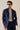 Men’s Navy Smart Casual 2 Piece Suit Safari Style Stand Collar Stretch Set