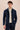 Men’s Navy Linen Smart Casual 2 Piece Suit Zip Front Safari Style Summer