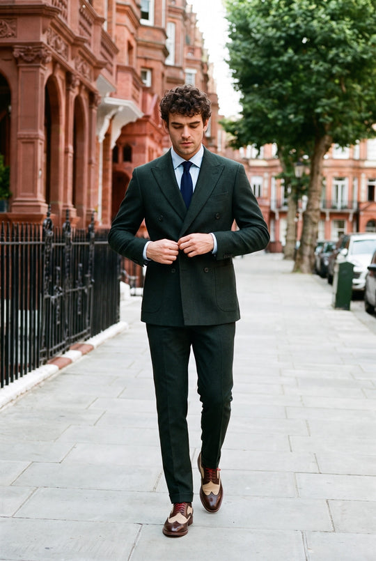 Dark Green Whisper — New Tie & Shoes